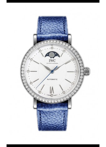 IWC Portofino IW659601 Automático Fase Lunar Reloj Caja Acero en Dial Blanco 37MM