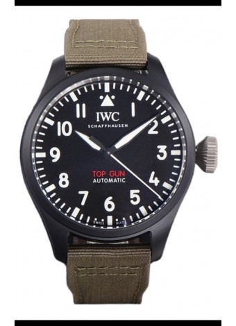 IWC Big Pilot's IW326906 Edición Top Gun 43MM Correa Khaki Nylon Cerámica Réplica Suiza 