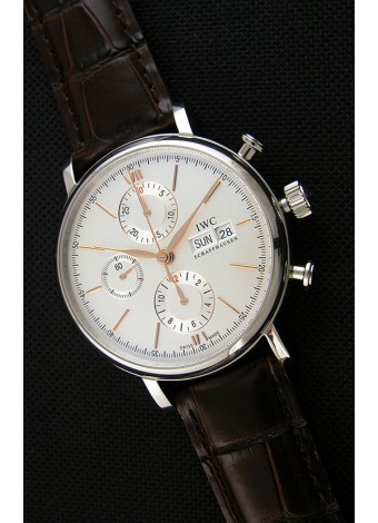 IWC Portofino Chronograph IW391022 Dial Blanco Réplica a Espejo 1:1
