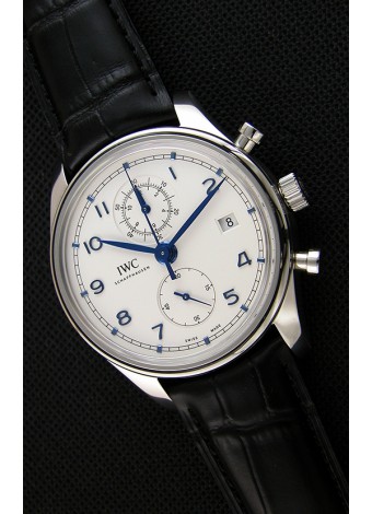 IWC Portugieser Chronograph Classic IW390302 Reloj Réplica Suizo Dial Blanco