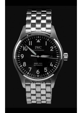 IWC MARK XVIII Swiss Replica Watch in 904L Steel Black Dial 40MM - 1:1 Mirror Replica