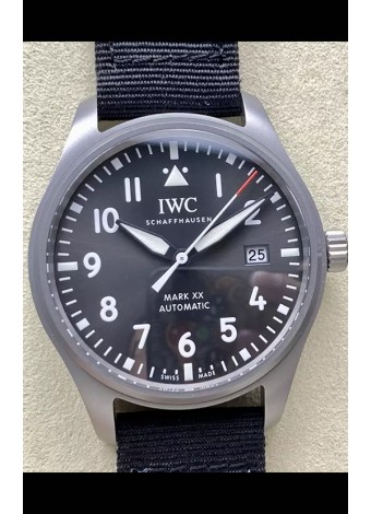 IWC Pilot's MARK XX Super Clone Titanium Reloj Réplica Suizo Dial Gris