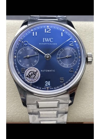 IWC Super Clone Portugieser Reloj Réplica Suizo Espejo 1:1 Dial Azul Reloj Caja Acero