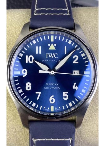 IWC Pilot MARK XX Series IW328203 Reloj Réplica Suizo a Espejo 1:1 en Dial Azul y Correa de Piel