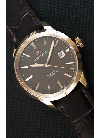 Jaeger LeCoultre Geophysic True Second Reloj Réplica Suizo en Oro Rosado Dial en color Marron