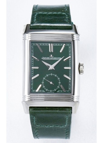Jaeger-LeCoultre Reverso Super Clone DuoFace Verde/Blanco Reloj Réplica Acero