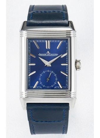 Jaeger-LeCoultre Reverso Super Clone DuoFace Azul/Blanco Reloj Réplica Acero