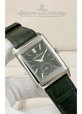 Jaeger-LeCoultre Reverso DuoFace Caja Acero Dial Verde Reloj en Movimiento Suizo Automático