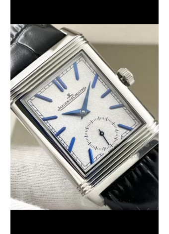 Jaeger-LeCoultre Reverso DuoFace Reloj Caja Acero Dial Fuerte Azul en Movimiento Suizo Automático