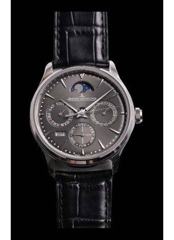 Jaeger LeCoultre Master Ultra Fino Perpetual Reloj Réplica Suizo en Dial Gris 
