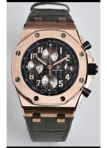 Audemars Piguet Royal Oak Offshore Dial Negro Reloj Réplica Cronógrafo a Espejo 1:1 - Acero 904L