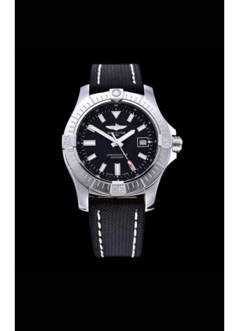Breitling Avenger 43 Automatic Dial Negro Correa de Piel Reloj Réplica Suizo a Espejo 1:1
