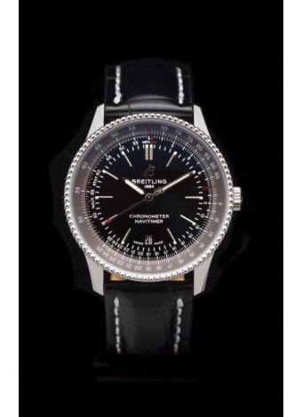 Breitling Navitimer 1 Automatic Reloj Réplica Suizo Dial en Negro - Correa de Piel