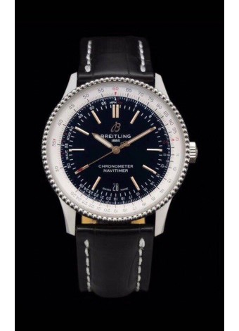 Breitling Navitimer 1 Automatic Reloj Réplica Suizo Dial en Negro - Correa de Piel