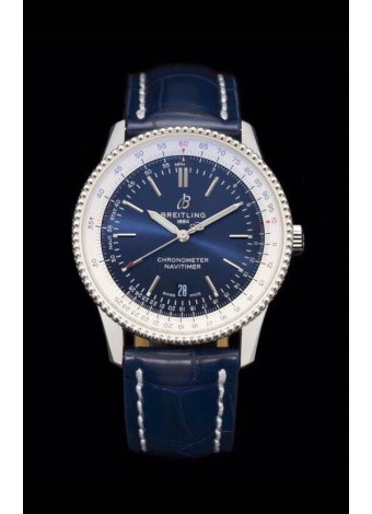Breitling Navitimer 1 Automatic Reloj Réplica Suizo Dial en Azul - Correa de Piel