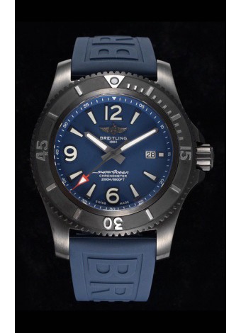 Breitling Superocean Automatic 46 Acero Negro - Dial Azul Caja con revestimiento DLC