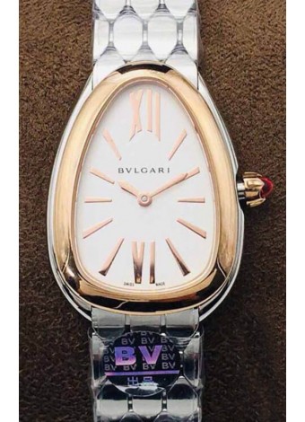 Bvlgari Edición Serpenti Seduttori Reloj en Acero Inoxidable - Bisel Oro Rosado Réplica a Espejo 1:1
