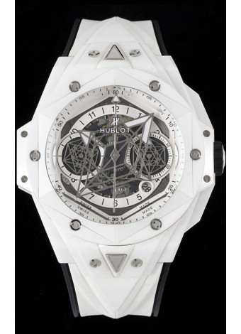 Hublot Big Bang UNICO Sang Bleu II Cerámic Blanca Calidad a Espejo 1:1 Reloj Réplica Suizo