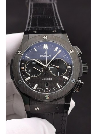 Hublot Classic Fusion Chronograph Bisel y Caja de Cerámica Dial Carbono Reloj Réplica a Espejo 1:1