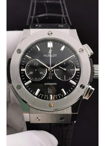 Hublot Classic Fusion Chronograph Caja de Acero Inoxidable Dial Negro Reloj Réplica a Espejo 1:1