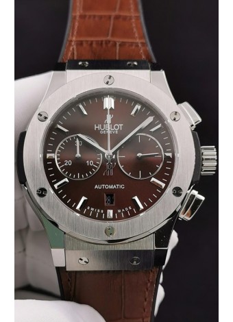 Hublot Classic Fusion Chronograph Caja de Acero Inoxidable Dial Marrón Reloj Réplica a Espejo 1:1