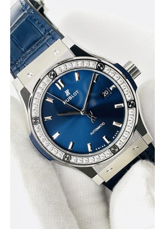 Hublot Classic Fusion Acero Inoxidable Dial Azul Reloj Réplica Suizo Calidad Espejo 1:1