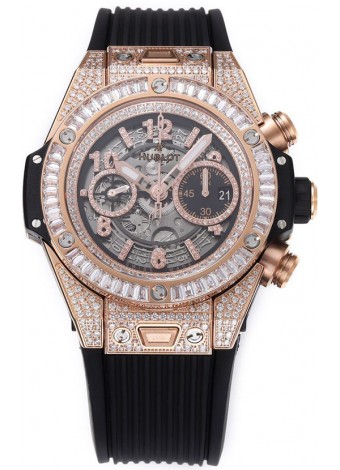 Hublot Big Bang Unico Caja Oro Rosado Diamantes Calidad a Espejo 1:1 Reloj Réplica Suizo