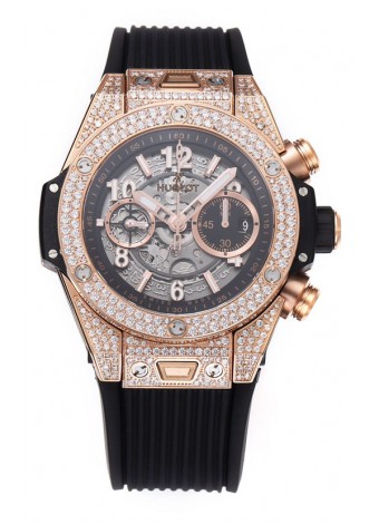 Hublot Big Bang Unico Caja Oro Rosado Diamantes Calidad a Espejo 1:1 Reloj Réplica Suizo