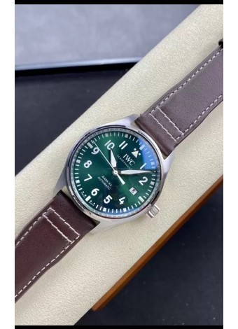 IWC Pilot MARK Series IW328205 Reloj Réplica Suizo a Espejo 1:1 Dial Verde Correa Marrón