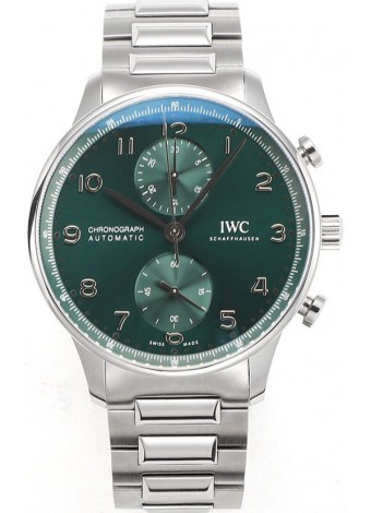 IWC Portuguese Chronograph Reloj Réplica Suizo en Caja de Acero Dial Verda - Edición Réplica a Espejo 1:1