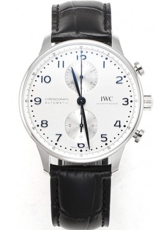 IWC Portuguese Chronograph Reloj Réplica Suizo en Caja de Acero Dial Blanco - Edición Réplica a Espejo 1:1
