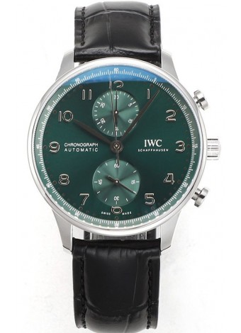 IWC Portuguese Chronograph Reloj Réplica Suizo en Caja de Acero Dial Verda - Edición Réplica a Espejo 1:1