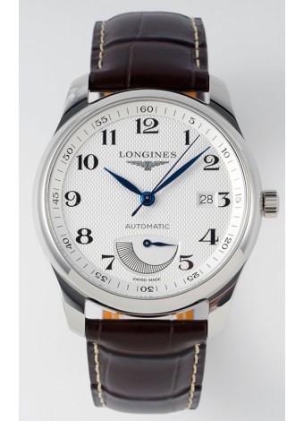 Largoines Master Collection Automatic Reserva de Energía Dial Blanco Reloj Réplica Suizo Correa de Piel