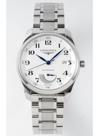 Largoines Master Collection Automatic Reserva de Energía Dial Blanco Reloj Réplica Suizo Correa de Acero
