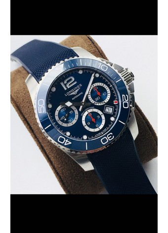 Largoines HydroConquest Cronógrafo Automático Reloj Répica Suizo 1:1 Dial Azul