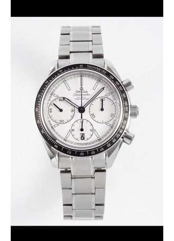 Omega Speedmaster Racing Acero 904L Chronograph  Réplica a Espejo 1:1 Dial Blanco