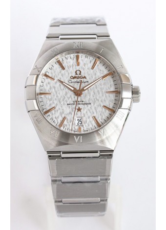 Omega Co-Axial Constellation 41MM Acero 904L Dial Gris Reloj Réplica a Espejo 1:1