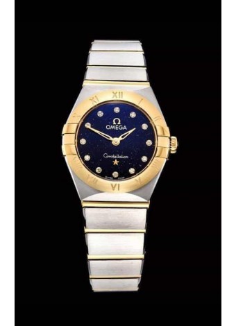 Omega Constellation Ladies Cuarzo Suizo Reloj Réplica a Espejo 1:1 - Caja Dos Tonos Dial Negro Estrellado