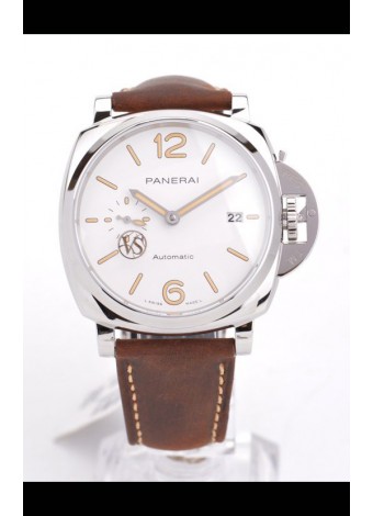 Panerai Luminor DUE PAM1046 Dial Blanco 42MM Calidad Espejo 1:1 - Acero 904L Steel Correa de Piel