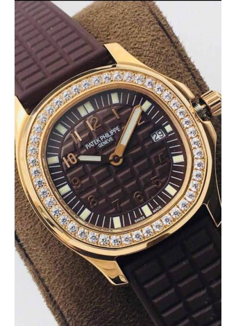 Patek Philippe Aquanaut 5067A Reloj Réplica Suiza Dial Marrón Oro Amarillo 35MM