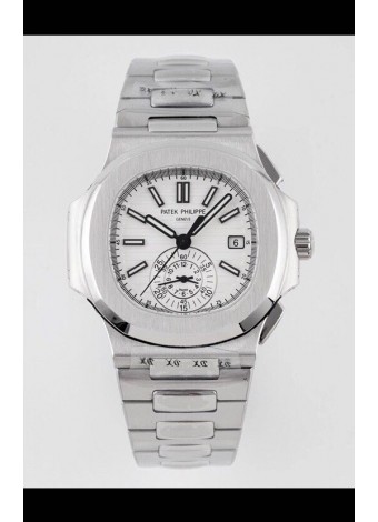 Patek Philippe Nautilus 5980/1A Caja Acero 904L en Dial Blanco - Réplica a Espejo 1:1