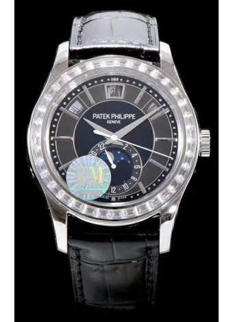 Patek Philippe 5205-001 Complications Fase Lunar Dial Gris Oscuro Reloj Réplica Suizo a Espejo 1:1