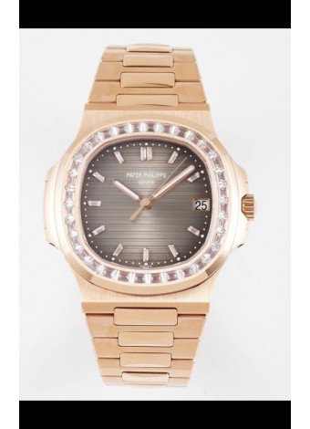 Patek Philippe Nautilus 5711/R Dial Gris Reloj Réplica a Espejo 1:1 en Oro Rosado Acero 904L
