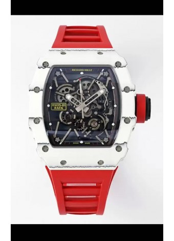 Richard Mille RM35-01 Rafael Nadal Caja Fibra de Carbono con Genuino Tourbillon Reloj Super Clon