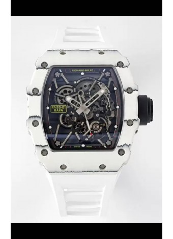 Richard Mille RM35-01 Rafael Nadal Caja Fibra de Carbono con Genuino Tourbillon Reloj Super Clon