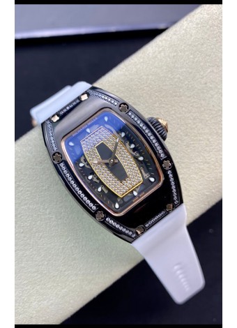 Richard Mille RM-07-01 Dial Diamantes Céramica Negra Ladies Reloj Rélica Suizo 1:1
