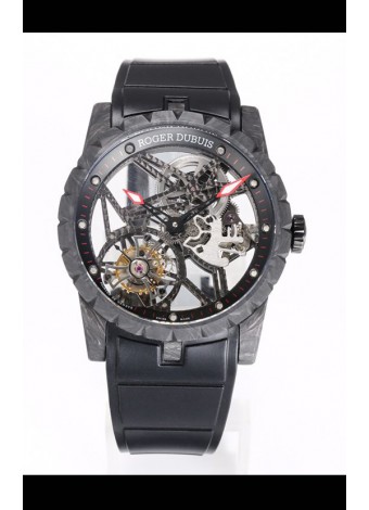 Roger Dubuis Excalibur Spider Flying Tourbillon Skeleton Caja Carbono 42MM Reloj Réplica a Espejo 1:1