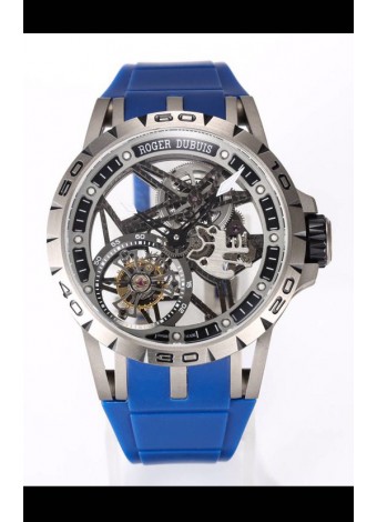Roger Dubuis Excalibur Spider Flying Tourbillon Skeleton Caja Titanio 45MM Reloj Réplica Suizo a Espejo 1:1