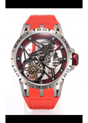 Roger Dubuis Excalibur Spider Flying Tourbillon Skeleton Caja Titanio 45MM Reloj Réplica Suizo a Espejo 1:1