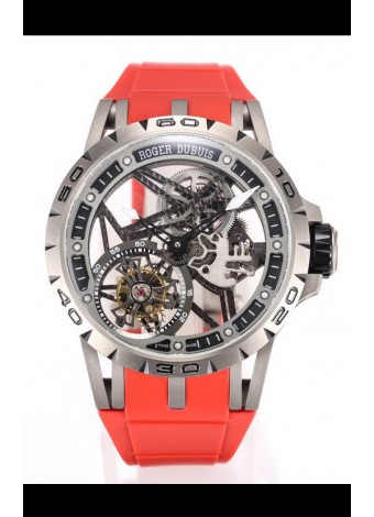 Roger Dubuis Excalibur Spider Flying Tourbillon Skeleton Caja Titanio 45MM Reloj Réplica Suizo a Espejo 1:1